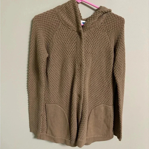 Anthropologie Sparrow Waffle Knit Cardigan Sweater Size Small Hooded Snap Button - Picture 1 of 8